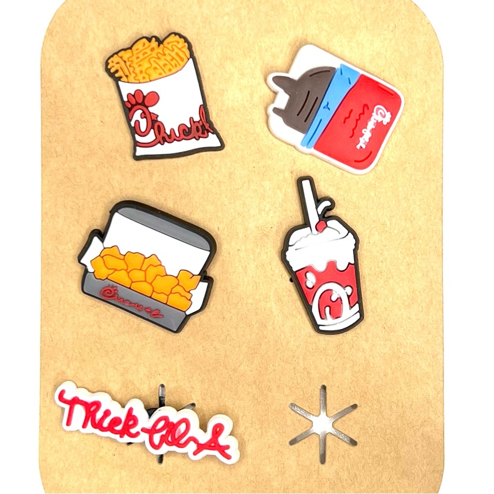 Chick-fil-A Croc Shoe Charms Set | 5 Pc Foodie Charms